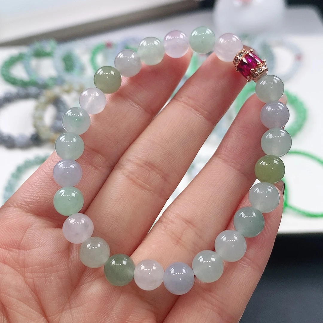 翡翠未镶嵌手链7.3mm