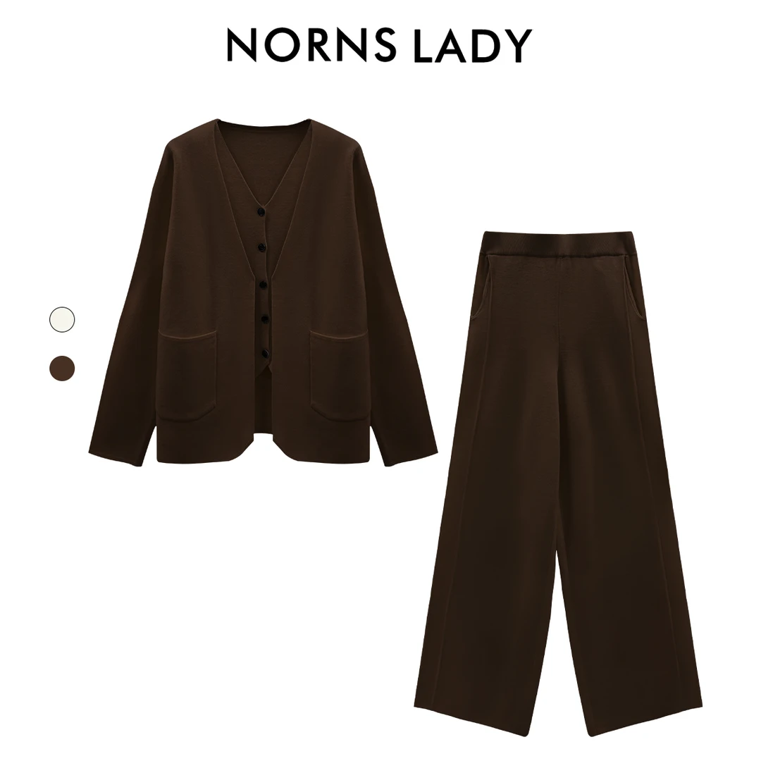 【诺恩】秋冬新款百搭慵懒风针织三件套 T24TA23140