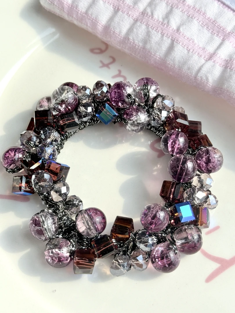 韩版定制款东大门原创设计手工百搭时尚可爱手工串珠头绳  FS34