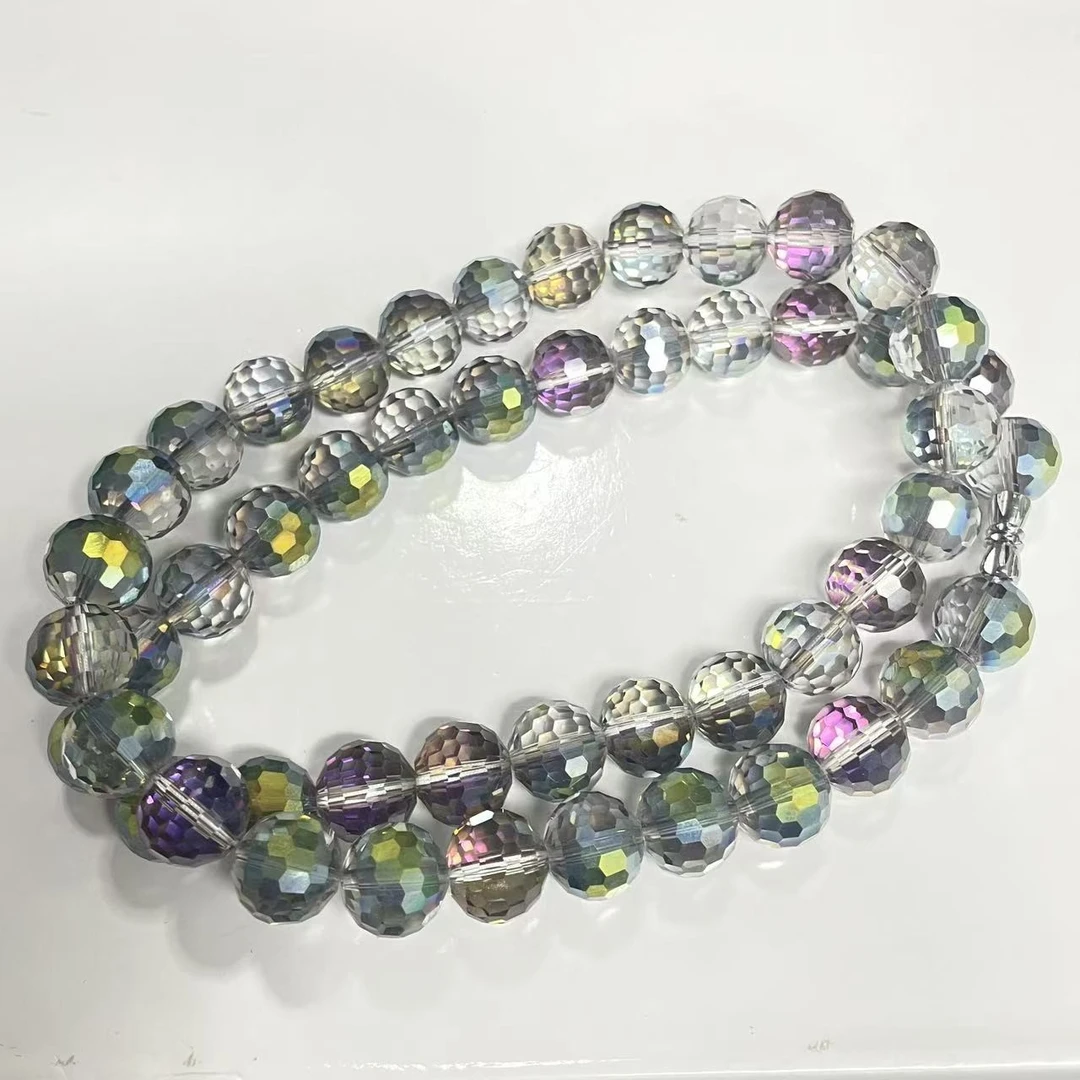 七彩圆珠切面高端项链美观大气美轮美奂尽显魅力