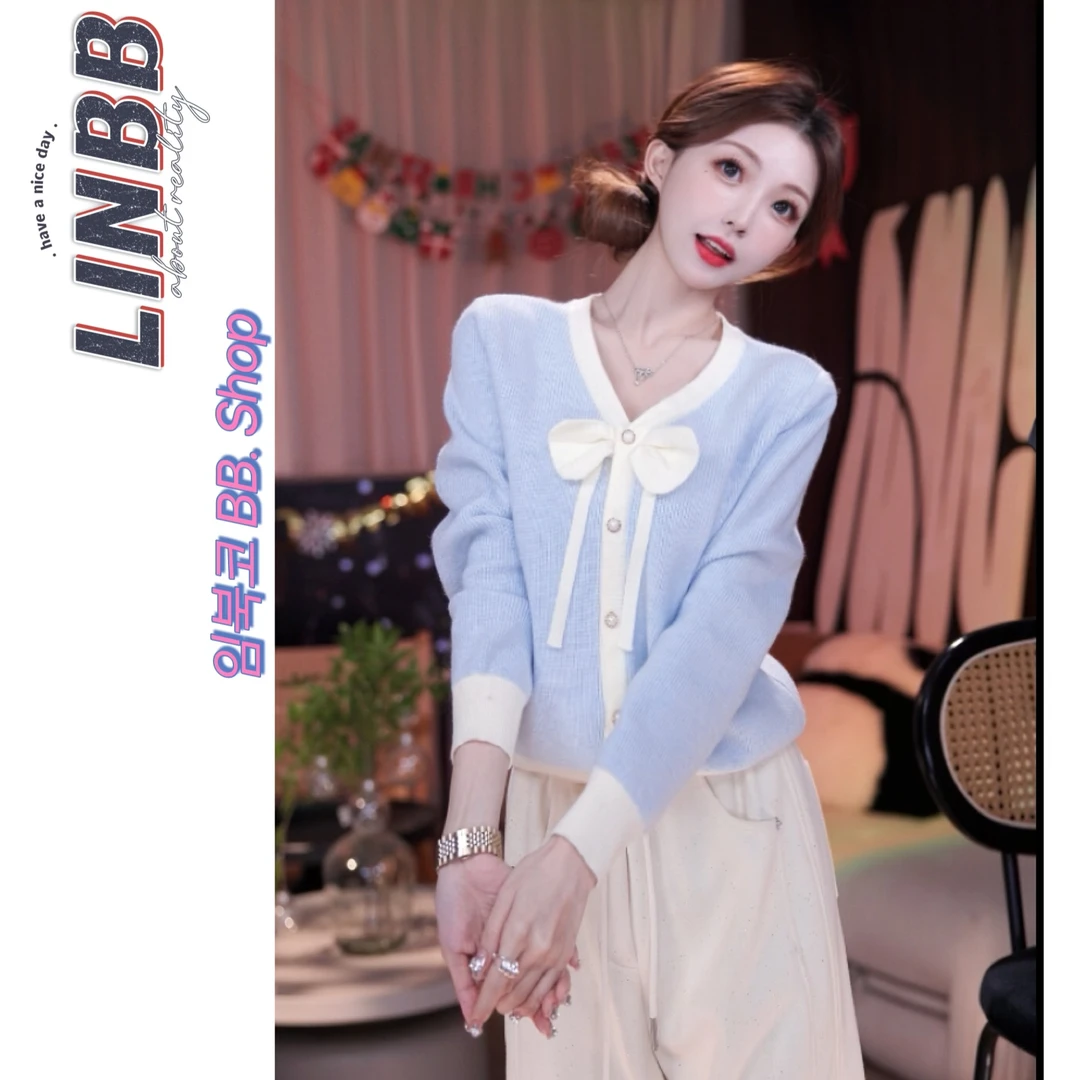 林北鼻-【清纯感】韩代东大门超软糯！温柔蝴蝶结毛衣