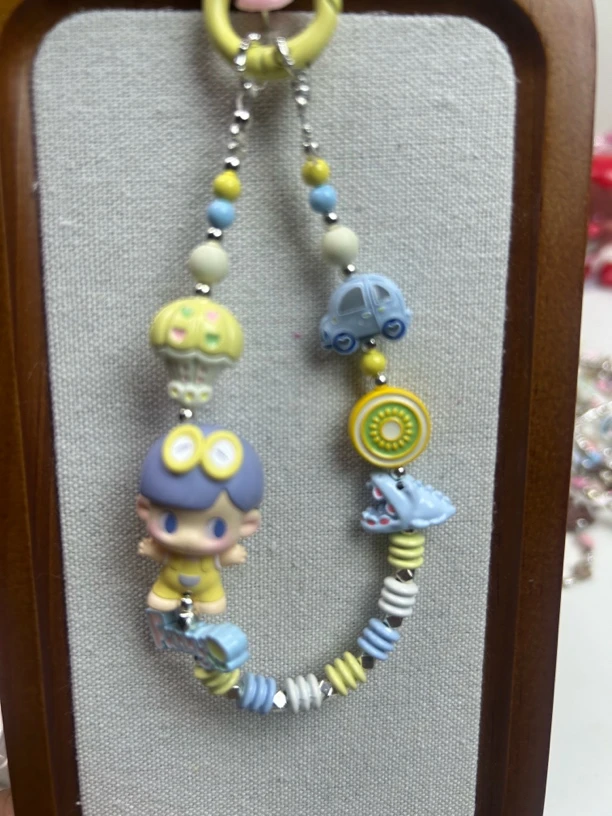 蓝黄色小卡手机链