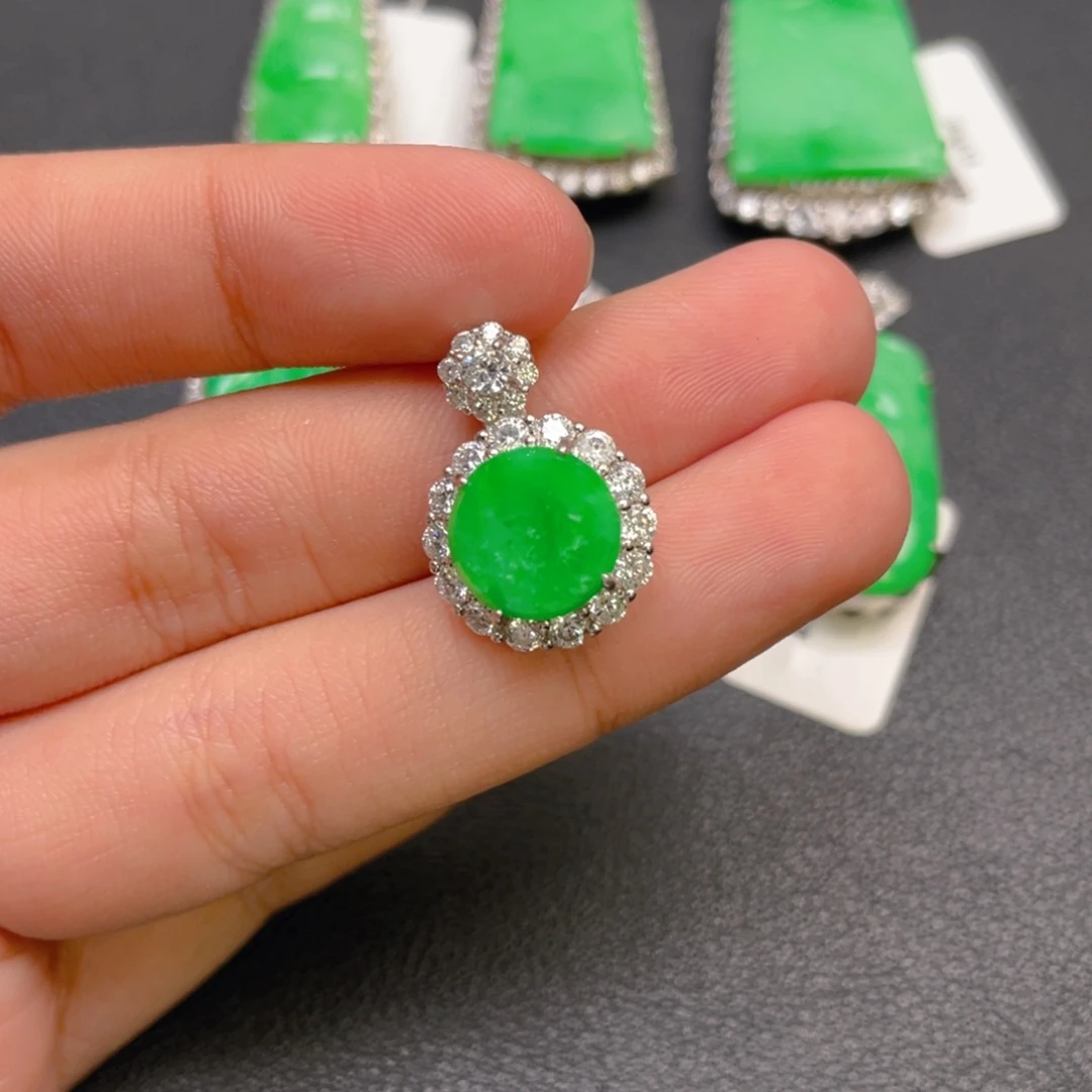 翡翠银S925镶嵌颈饰