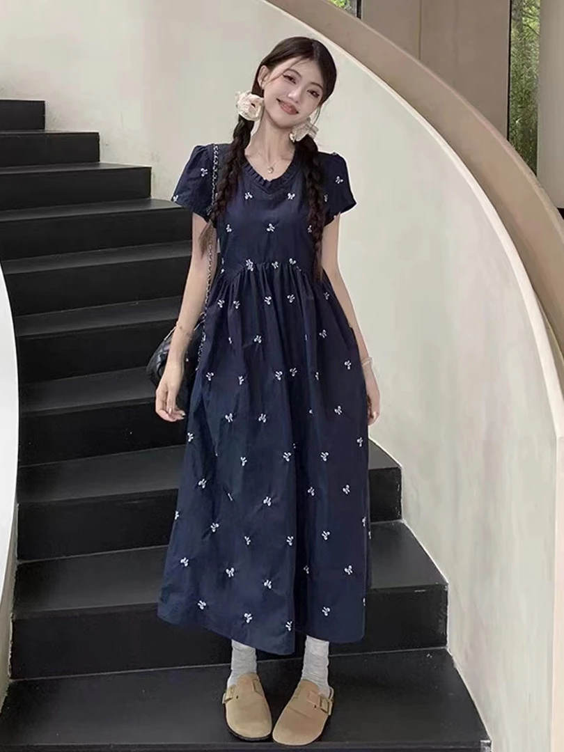 2025初夏新款胖MM遮肚显瘦气质碎花裙法式大码女收腰减龄连衣裙