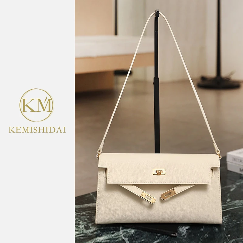 【觅姐高定】凯ELAN腋下包 EPSOM手掌纹牛皮 时尚单肩法棍包