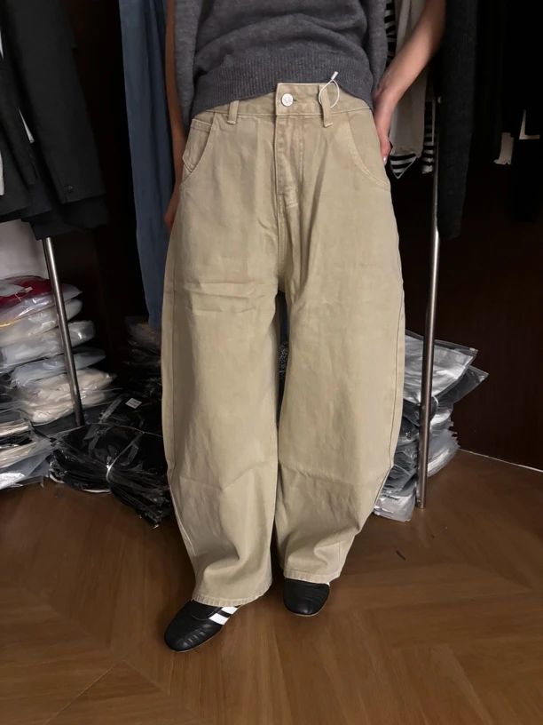 hamei哈妹-牛仔显瘦百搭宽松复古牛仔裤