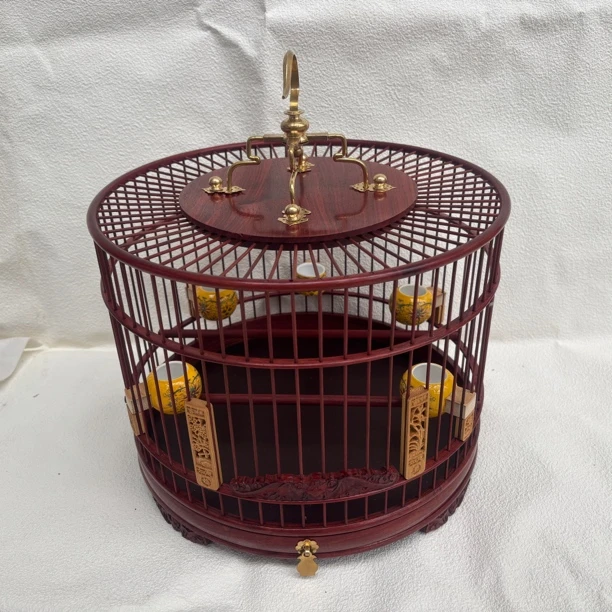 血檀抽屉款鸟笼全套 29.5高26