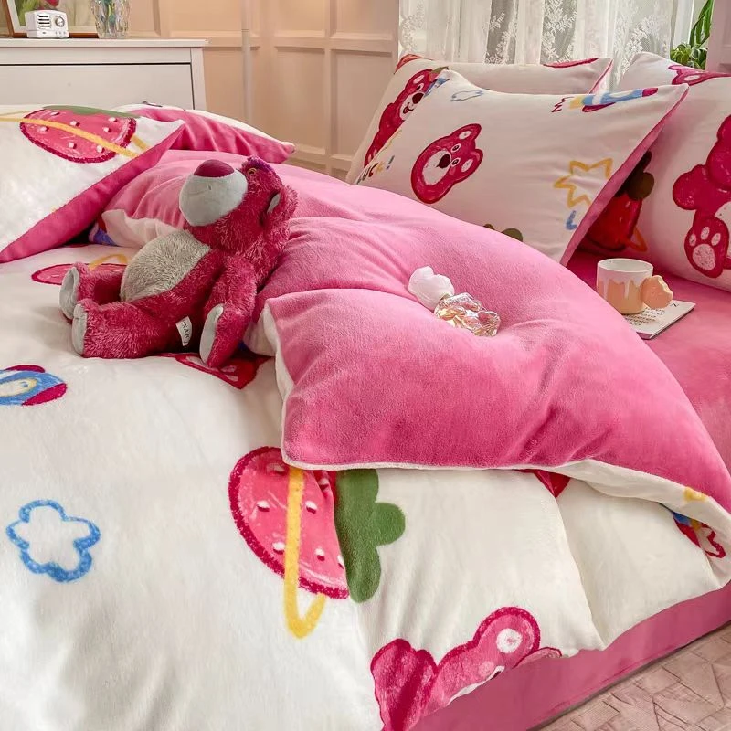 跑量 高性价比 秋冬加厚牛奶绒四件套三件套