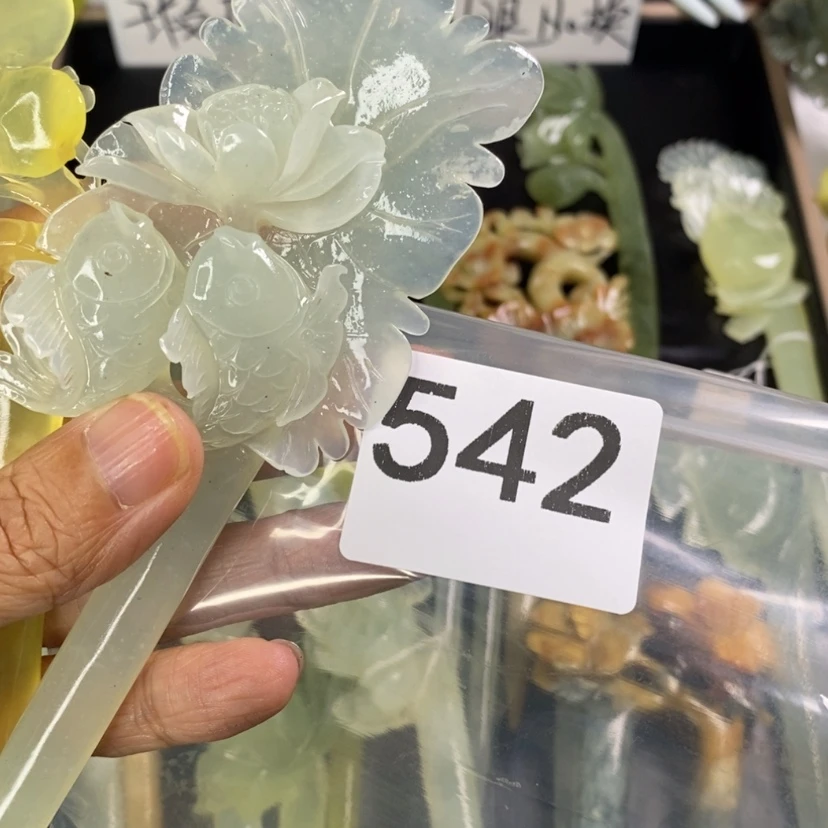 【闪购商品】岫玉发饰合金旧**猫