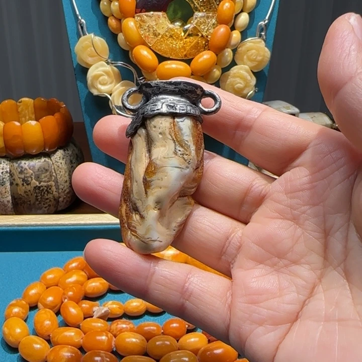 琥珀未镶嵌手链波兰设计款琥珀蜜蜡