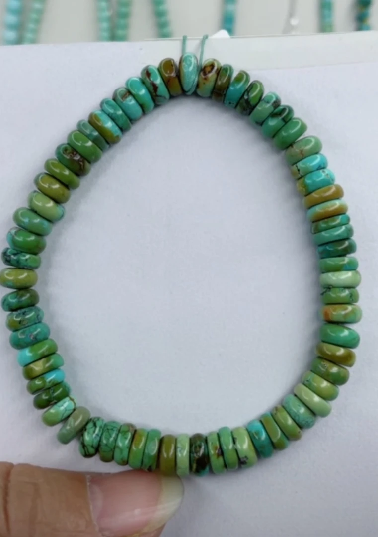 天然原矿绿松石手串卡7+