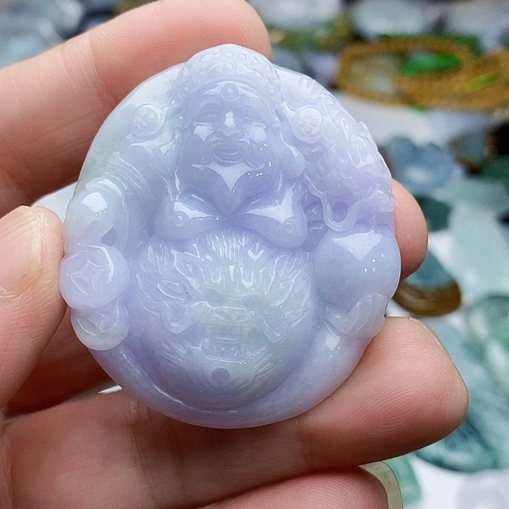 翡翠颈饰未镶嵌财神爷