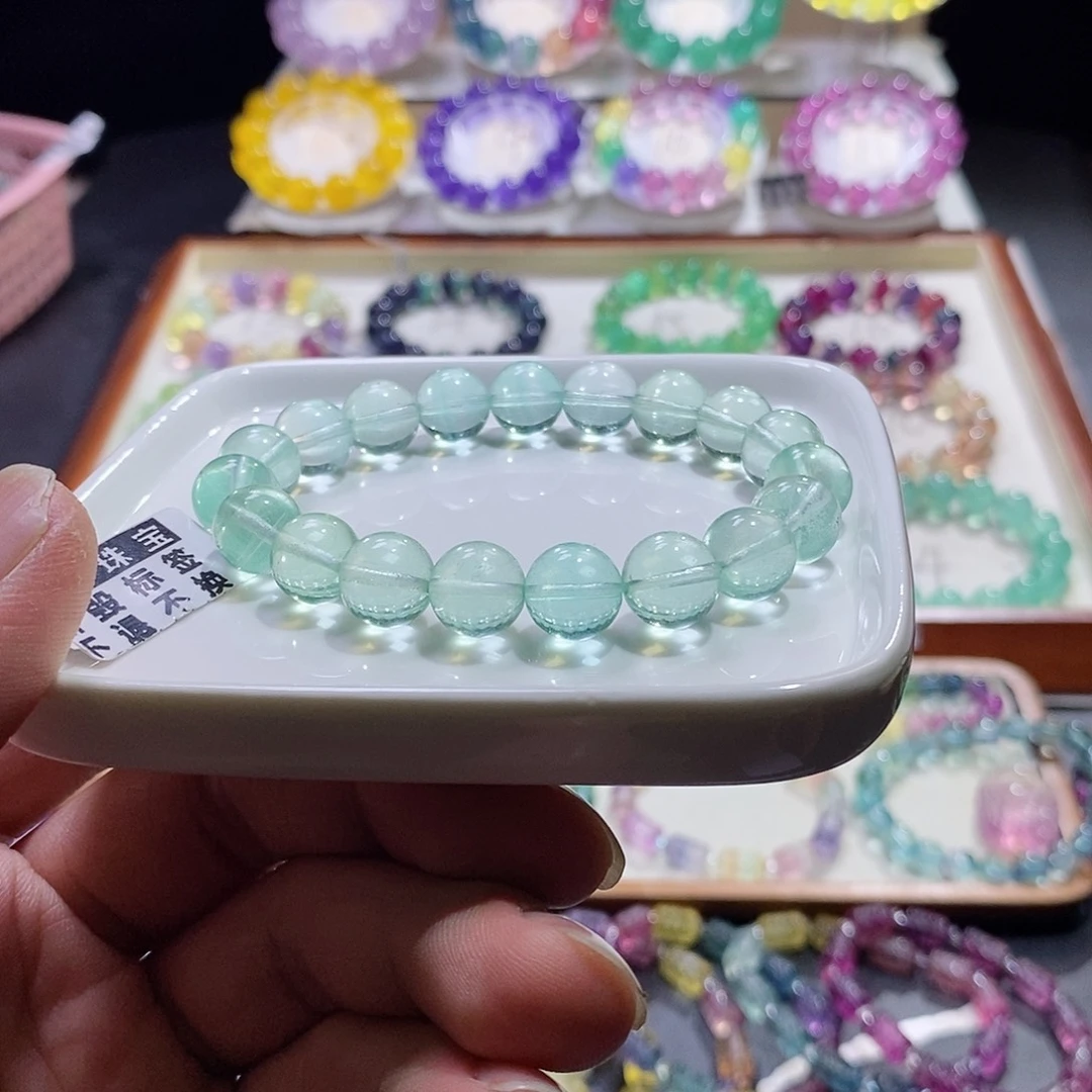 手链未镶嵌水晶薄荷绿单圈10