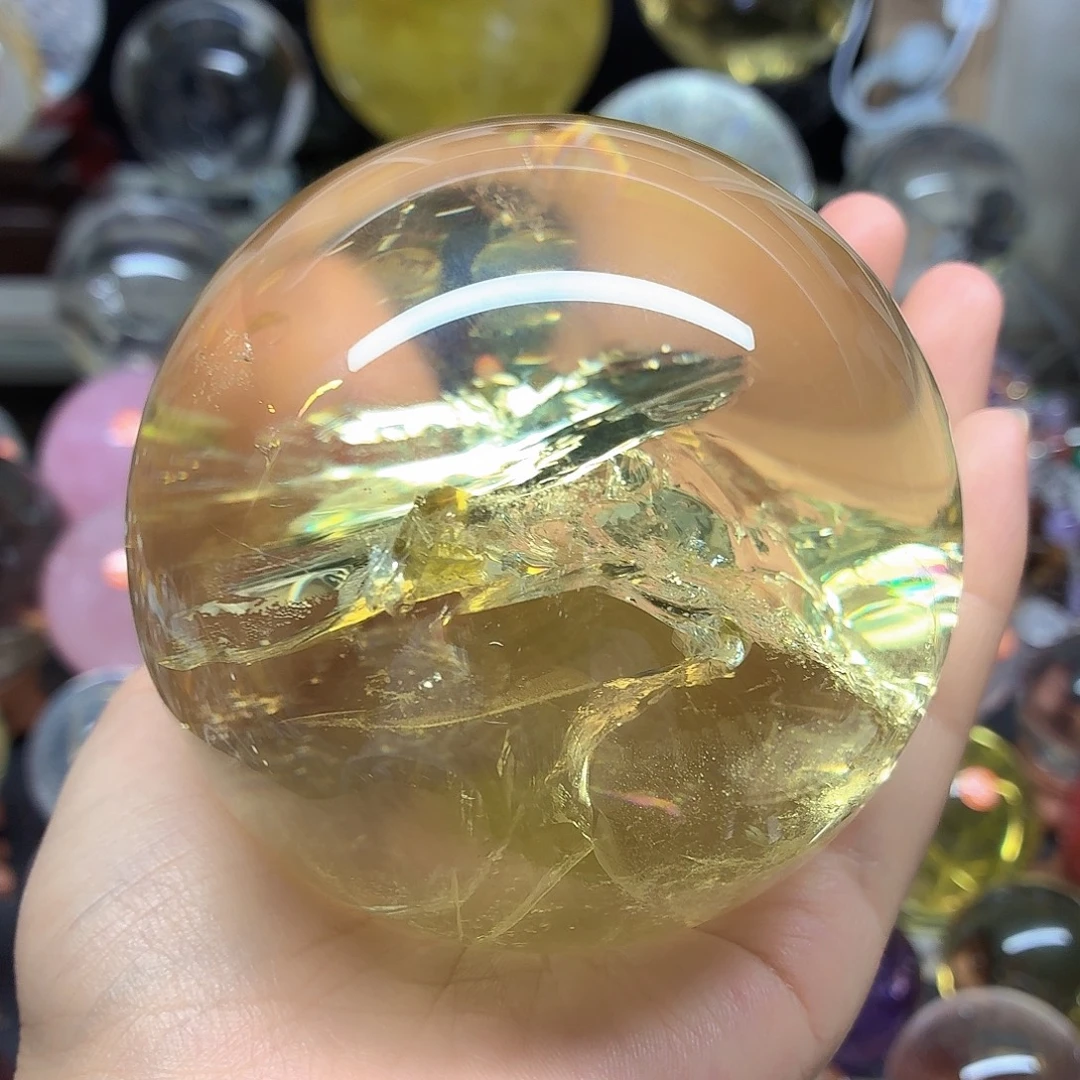 柳***昂未镶嵌水晶珠宝半成品黄水晶蓝针88A978