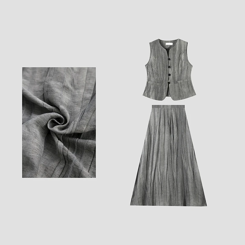 陈啾啾 干练高级感马甲阔腿裤气质两件套HBZTW91634 nnassa