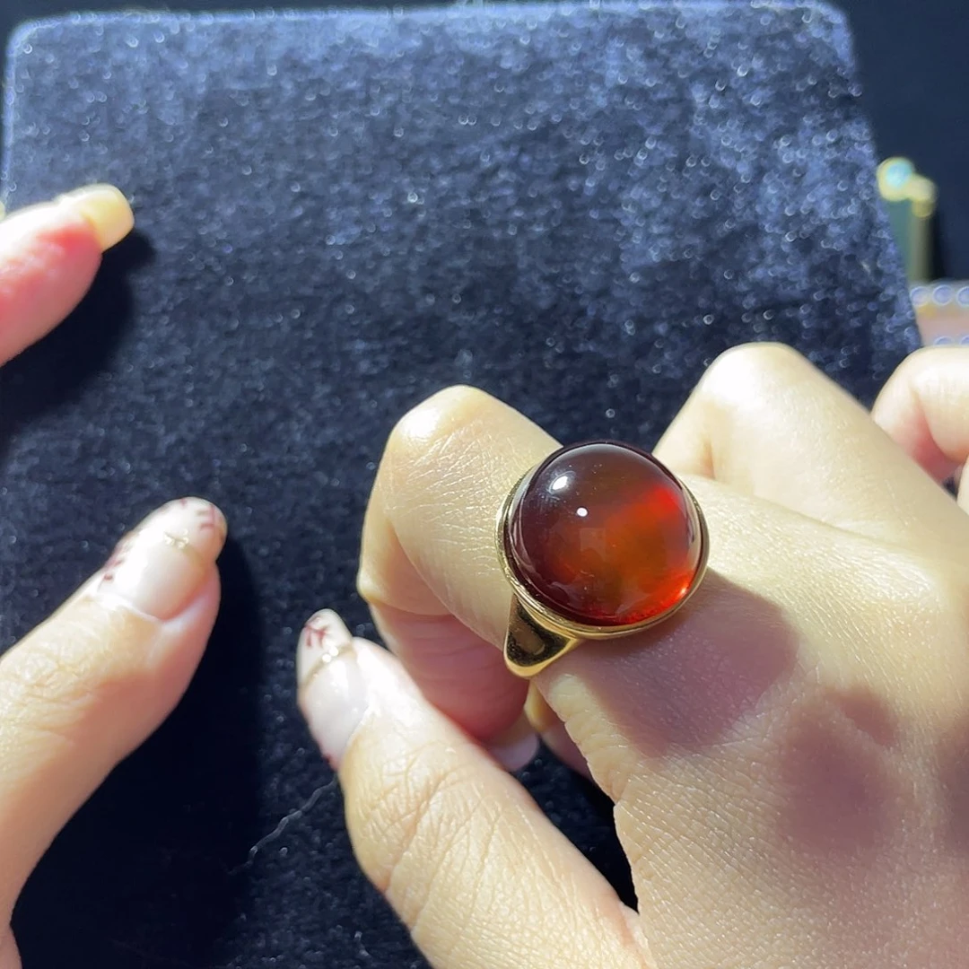 蓝珀珠宝奇石银S925镶嵌