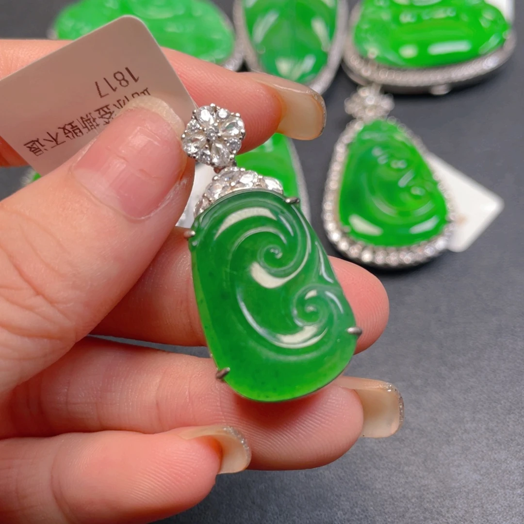 翡翠银S925镶嵌颈饰