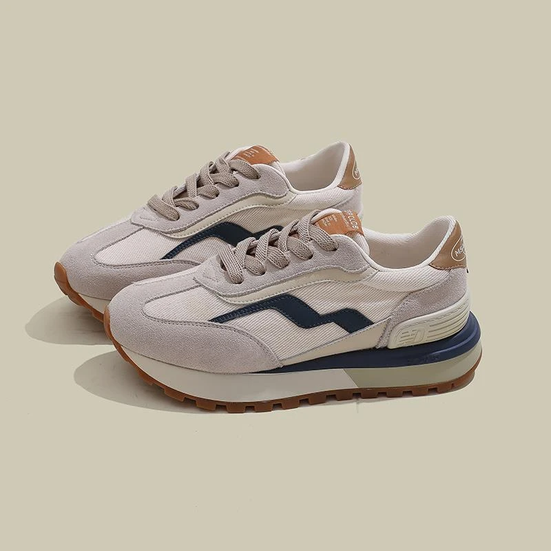 内增高拼色德训鞋女秋运动鞋2025新款老爹鞋百搭阿甘女鞋爆款超火