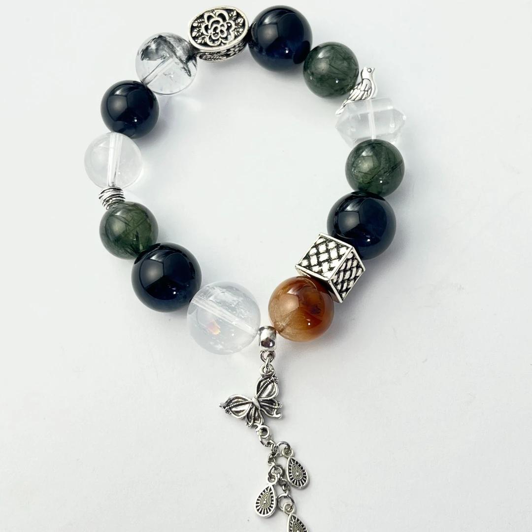 【大兵甄选】竹梦松蓝虎眼兔毛水晶闪灵拉长星空蓝财 多样性发其一