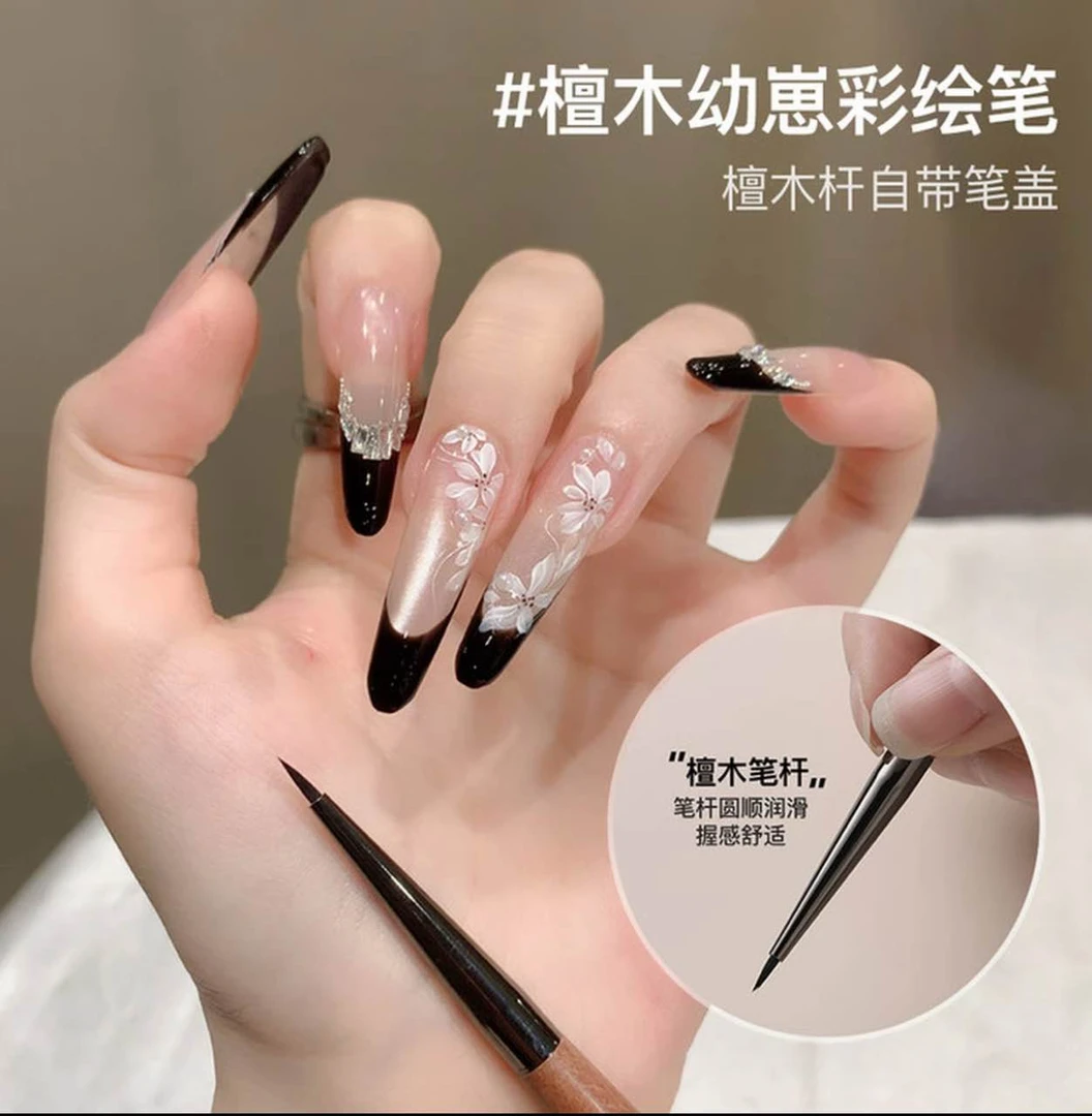 【菊籽老师推荐】美甲檀木杆幼崽彩绘笔短款画花瓣勾线彩绘光疗工具