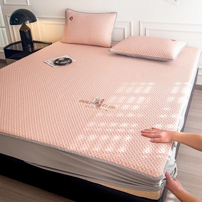 新款凉感软席系列-C-凉感素色绣花床笠-POLO熊