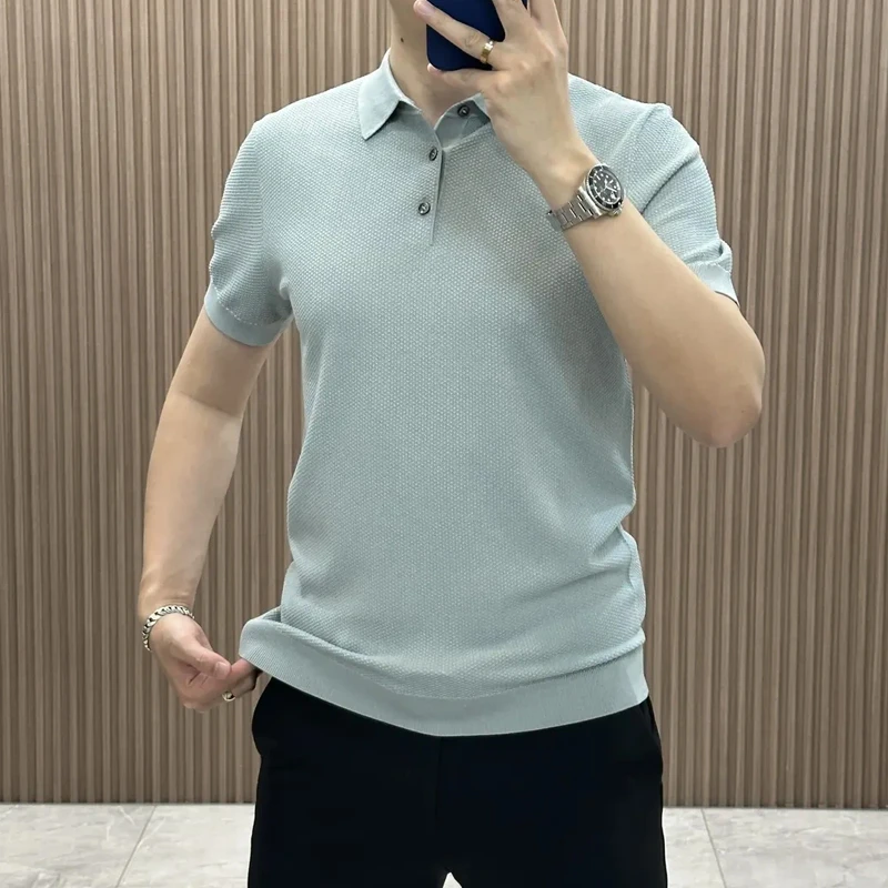【专柜轻奢】欧若风新款时尚简约翻领POLO衫休闲商务春夏针织短袖-W