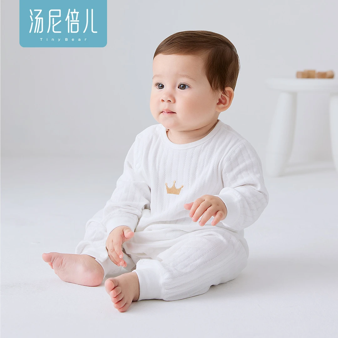 汤尼倍儿婴儿连体衣服春秋款纯棉新生儿打底哈衣宝宝长袖睡衣爬服