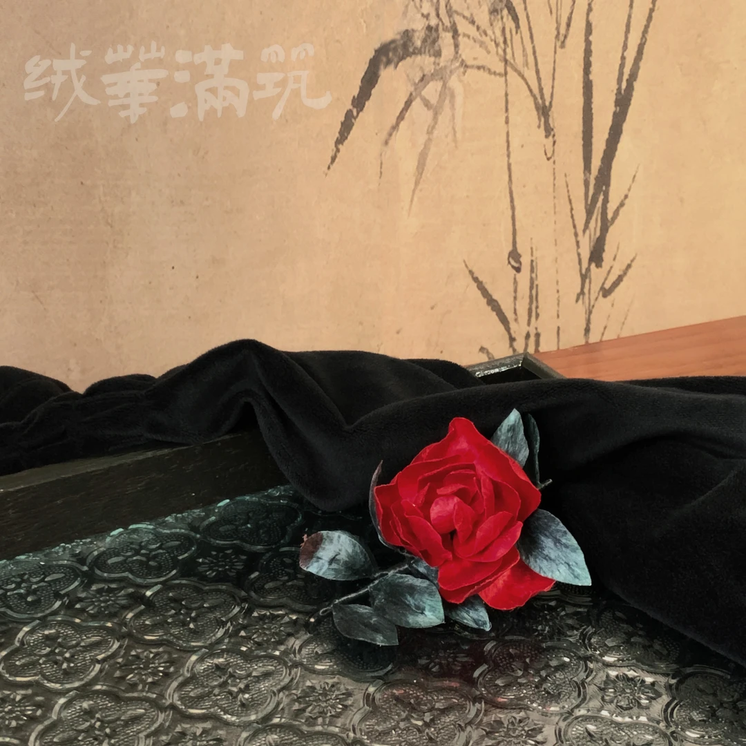 【红山茶】绒华满筑非遗绒花簪发簪发钗发梳汉服饰品软簪新中式