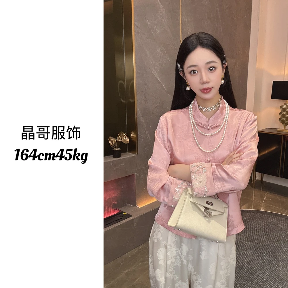 【春意盎然】新中式人丝春季中国风气质短款外套