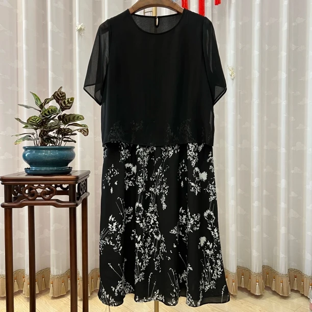 胖人坊大码连衣裙4557 裙长118