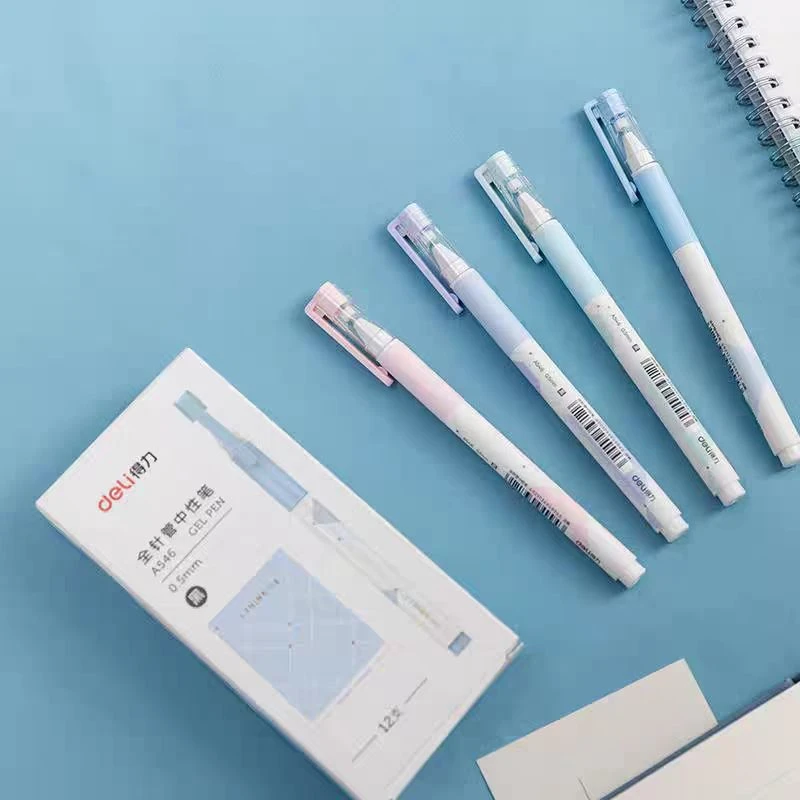 得力0.5黑色全针管中性笔1盒12支  A546