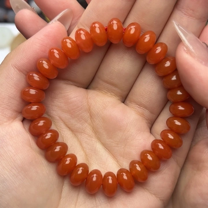 南红玛瑙未镶嵌手链算盘珠手串