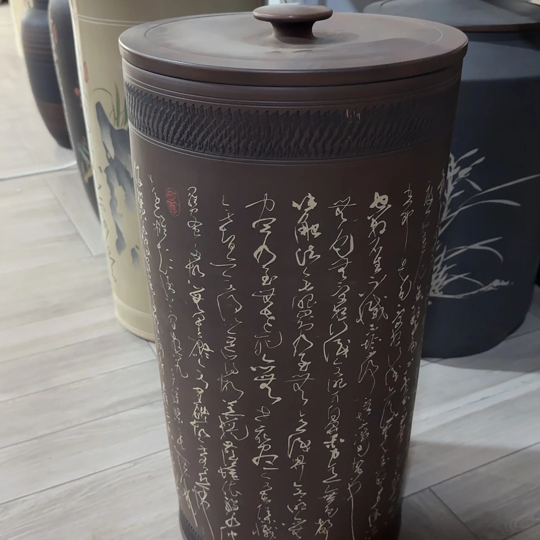 罐031建水紫陶微瑕21饼茶缸