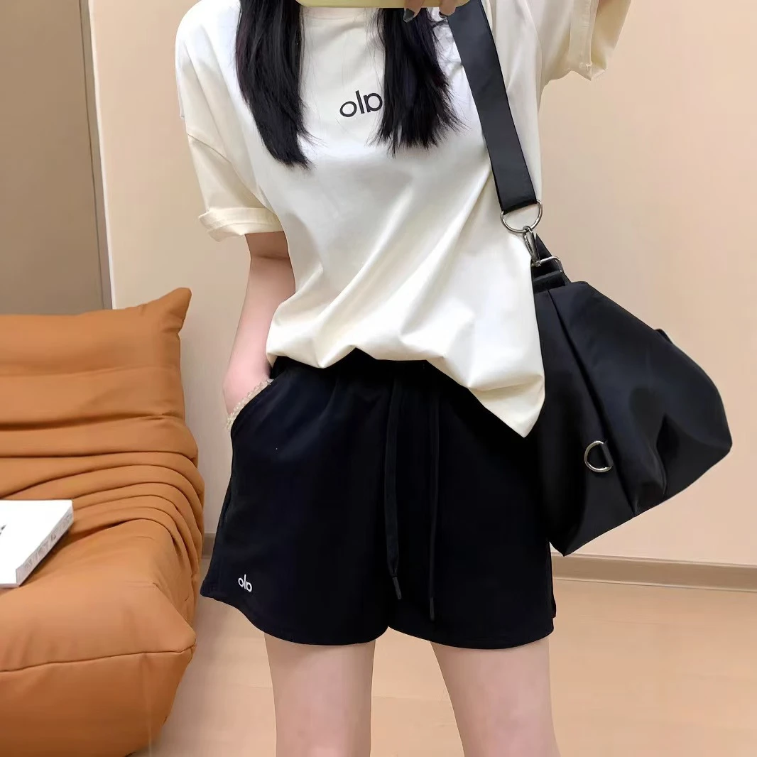 2025夏季新款时尚高腰显瘦休闲短裤女宽松百搭阔腿裤外穿运动裤N