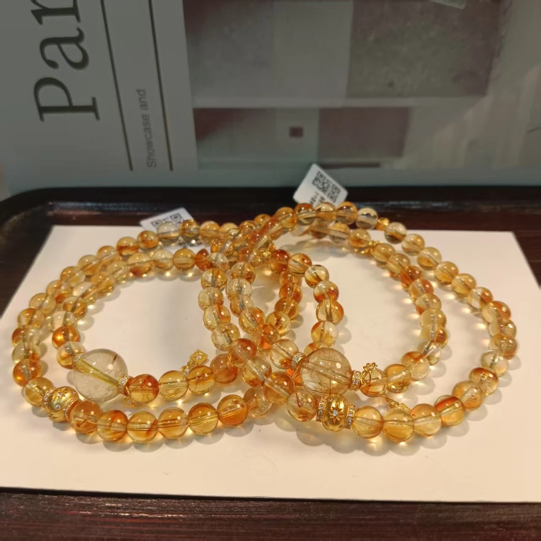 【小院甄选】黄水晶双圈手链约6mm 多样性发一件 2094EST