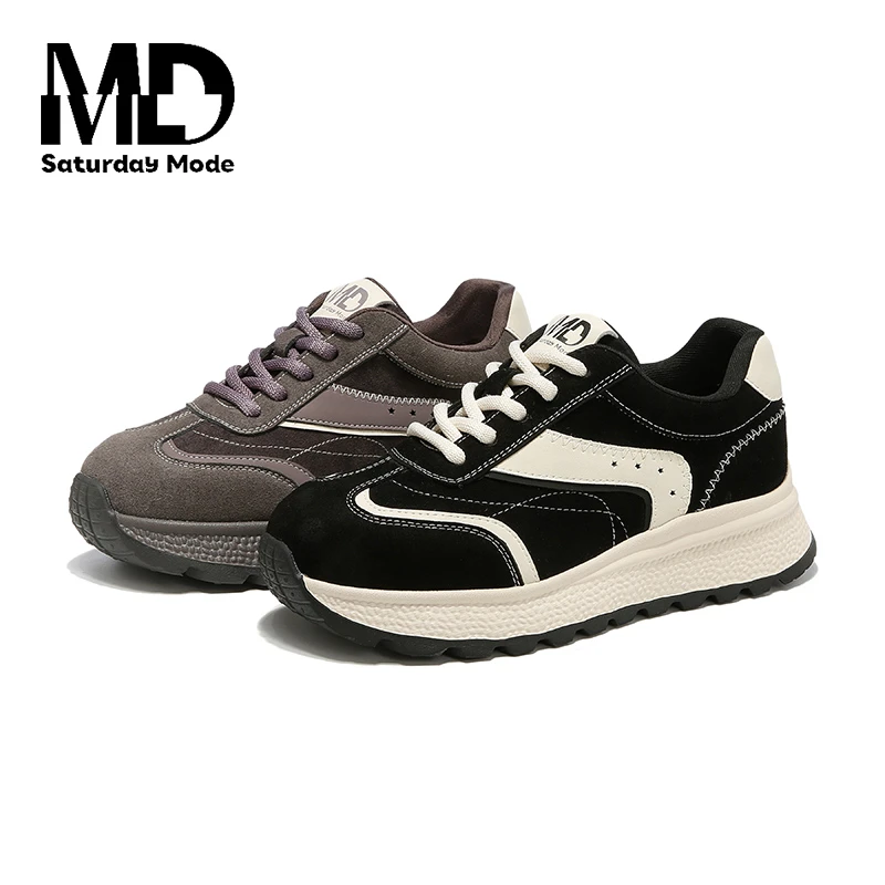 SATURDAYMODE 2025冬季新品通勤极简风软底增高时尚休闲鞋S11