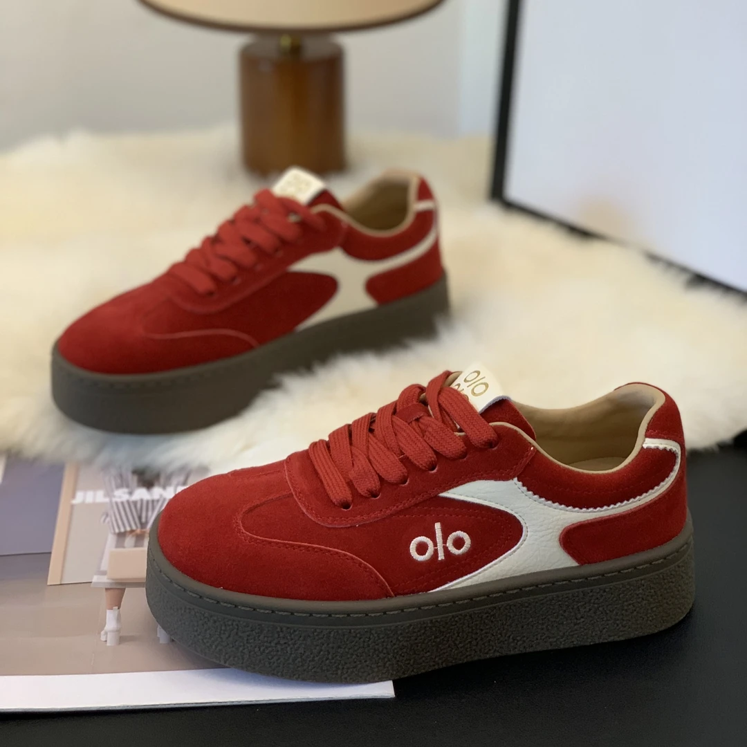 韩版拼色德训鞋女2025秋季新款复古磨砂绒面百搭时尚休闲舒适板鞋