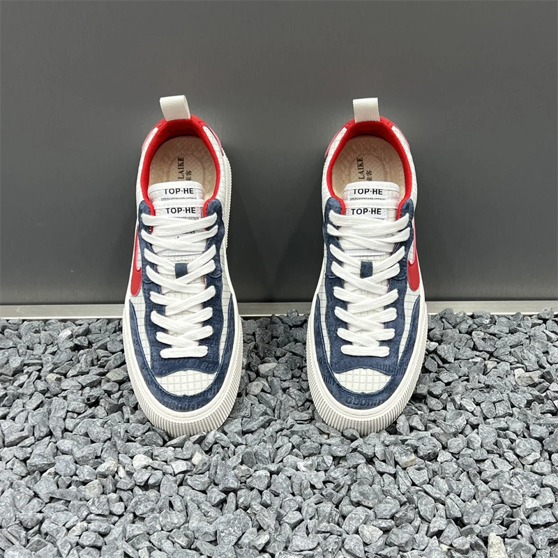 男鞋2025夏季新款透气小白鞋舒适软底运动休闲鞋男士低帮拼色板鞋