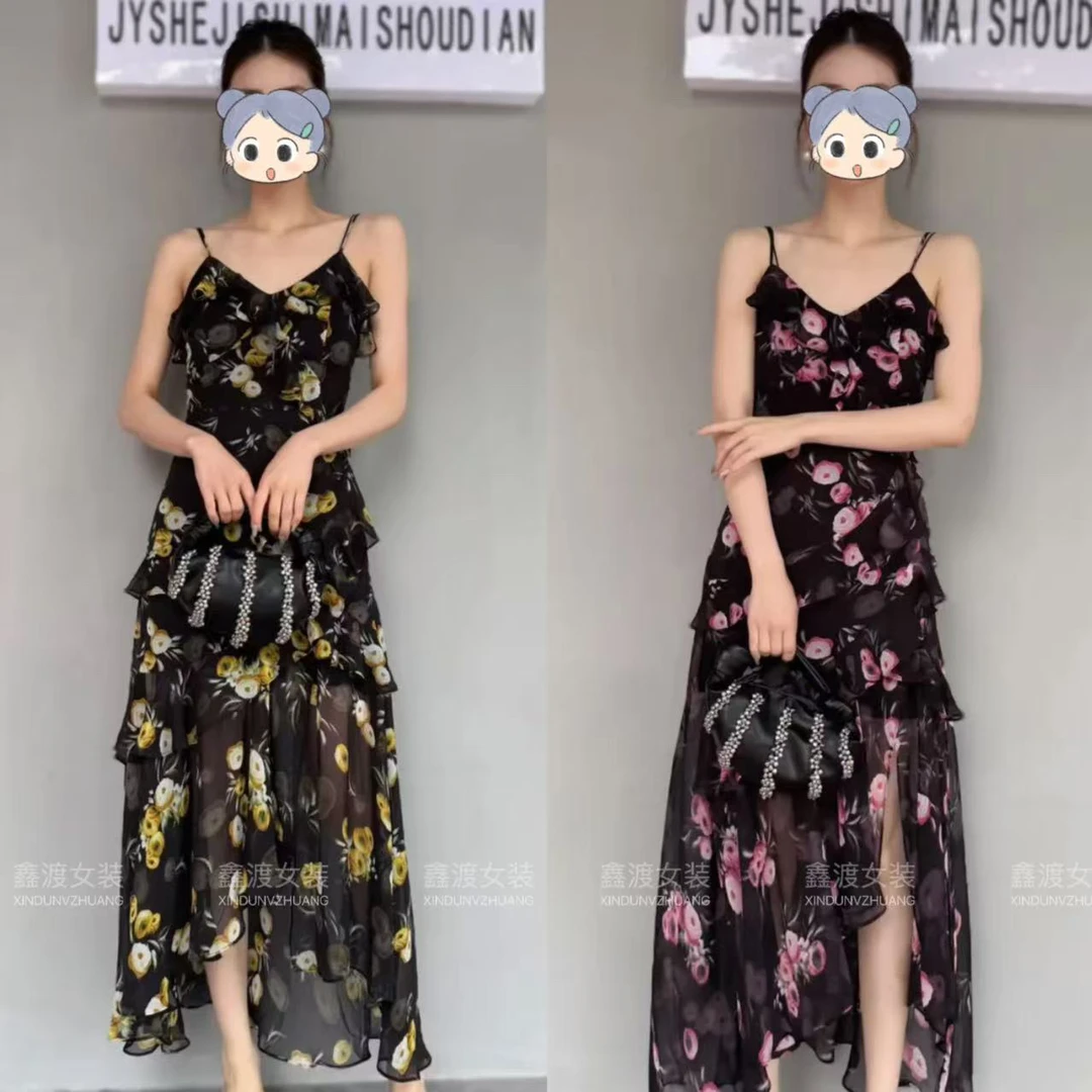 2025夏季新款时尚显瘦气质女士网红洋气连衣裙百搭款D5726