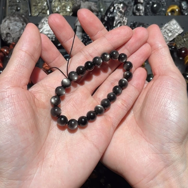 黑曜岩手串未镶嵌0**1