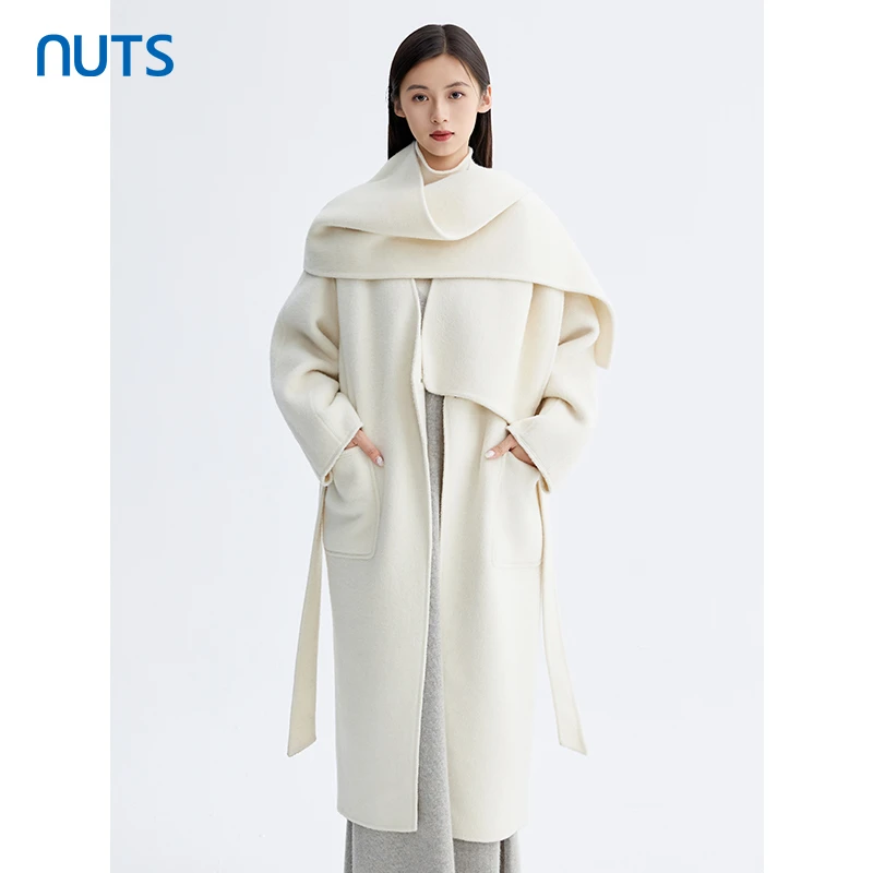 NUTS那时商场同款冬设计感高级气质时尚毛呢大衣外套女5481510A1