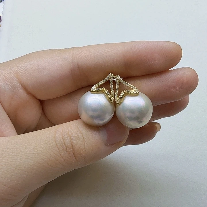 海水珍珠未镶嵌耳饰