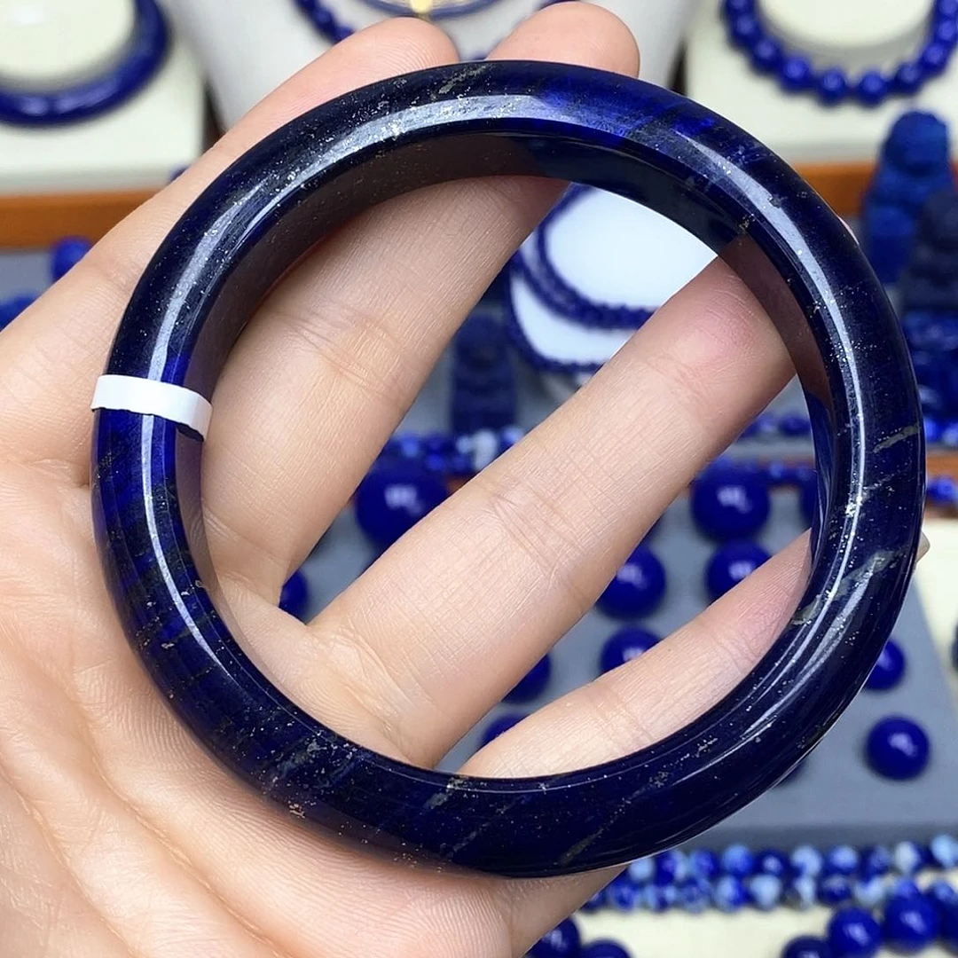 青金石未镶嵌手镯画***虹