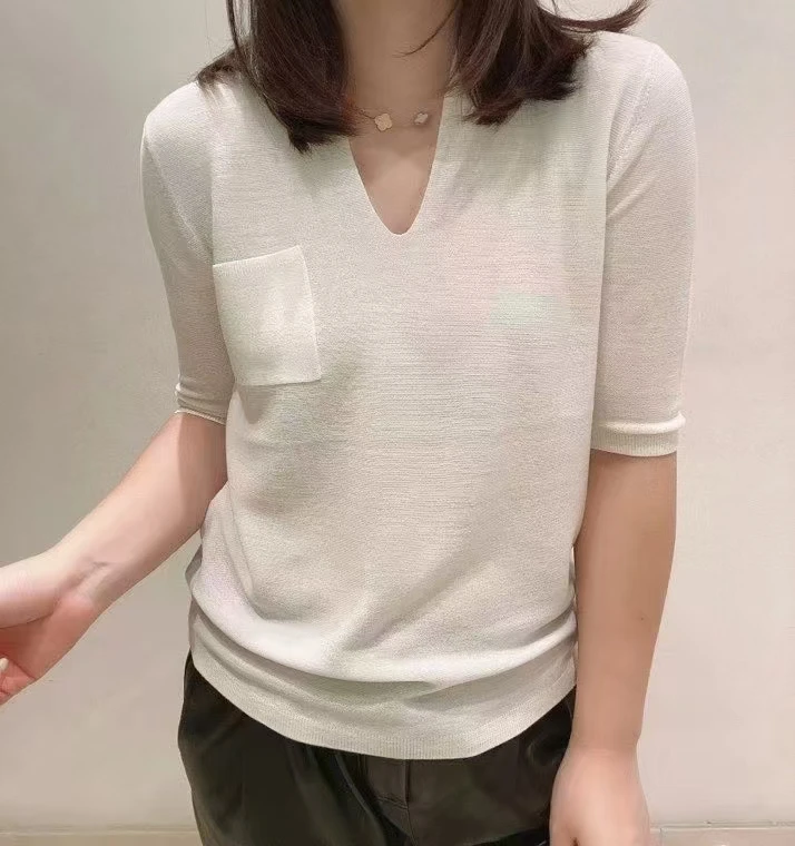 A046【18针精纺扬子纱】美丽诺羊毛纯色u领开衫百搭针织春季上衣女