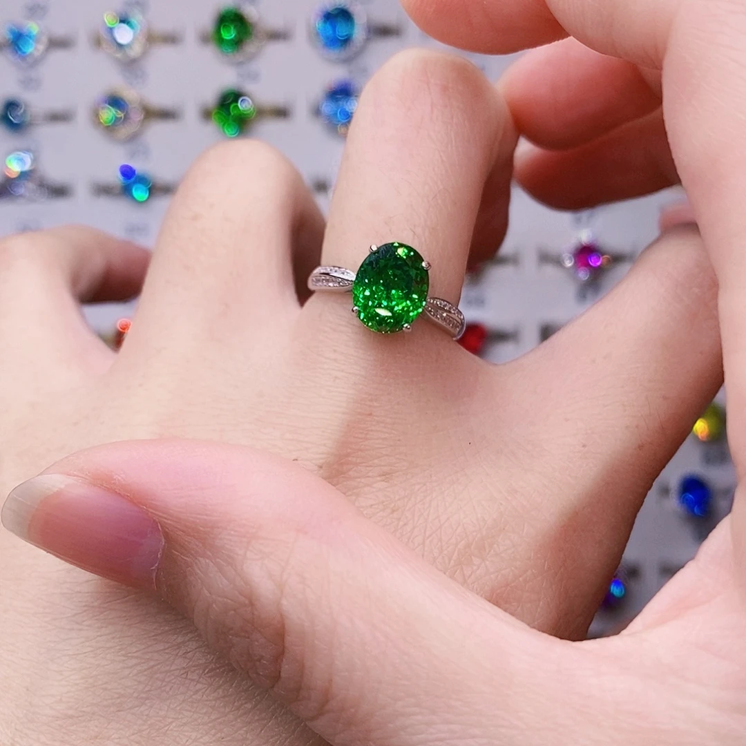 红宝石戒指银S925镶嵌