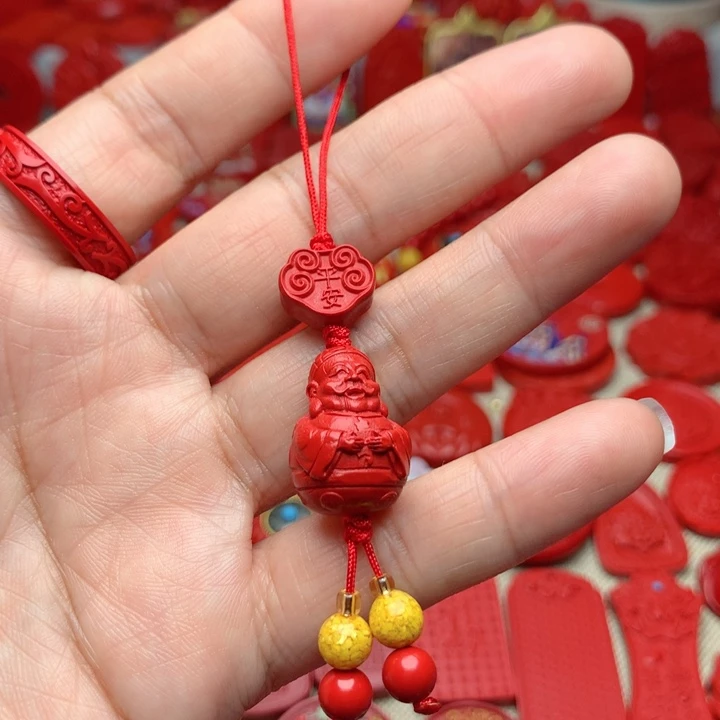 天然辰砂工艺品朱砂手机坠