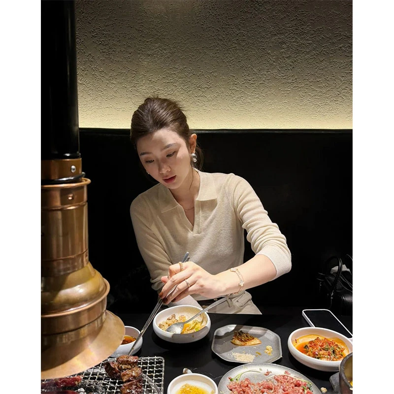 2025秋季时尚慵懒风修身显瘦百搭时尚上衣休闲简约直筒长裤套装女