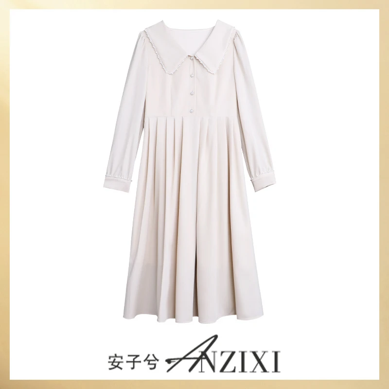 【静秋专属】安子兮时尚洋气减龄百褶裙连衣裙AZX223L3250