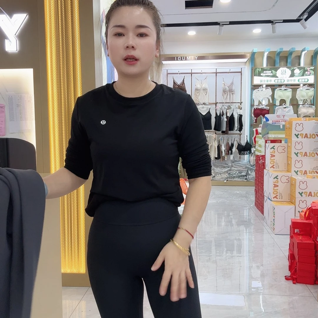 棉女士黑色磨毛打底衣