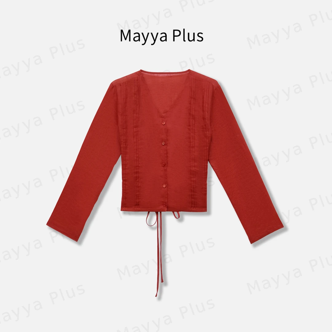 【罗衣】Mayya Plus麦芽定制洋气高贵长袖衬衫女士气质上衣32528832